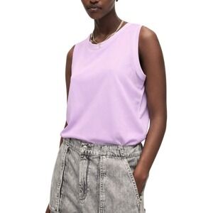 All Saints Top Womens XS Lilac Purple Nori Tank Organic Cotton Ramskull Casual